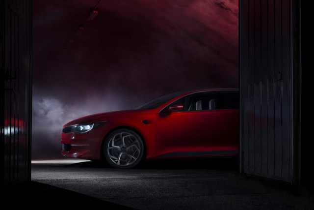 New Optima teased by Kia. Image by Kia.