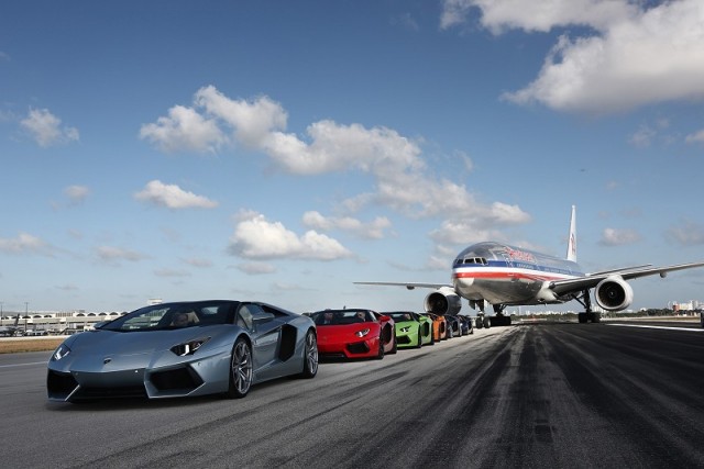 Lamborghini's runway publicity stunt. Image by Lamborghini.