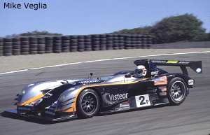 The loud Panoz bowed out of the lead near the end of the race