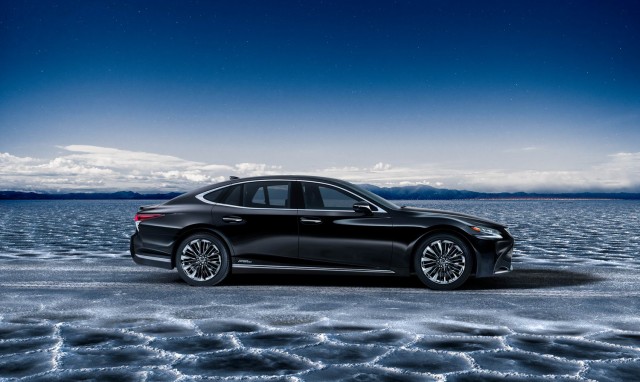 New Lexus LS hybrid revealed. Image by Lexus.