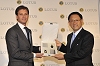 Dany Bahar presents Akio Toyoda with Elise. Image by Lotus.