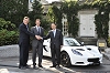 Dany Bahar presents Akio Toyoda with Elise. Image by Lotus.