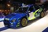 The new-look Subara Impreza WRX STi was accompanied by the new WRC car. Photograph by Mark Sims. Click here for a larger image.