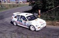 Frank Broekaert in the Ford Escort Cosworth. Picture by Mark Sims.