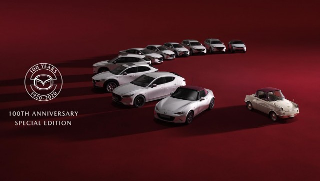 Mazda specials mark its 100th birthday. Image by Mazda.