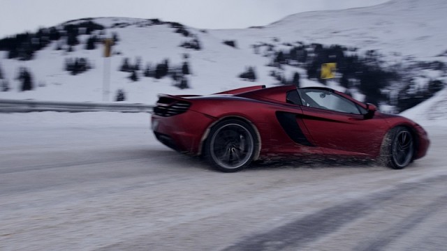 McLaren vs. snowboarder. Image by McLaren.