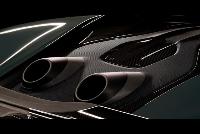 McLaren teases with new car’s exhausts. Image by McLaren.