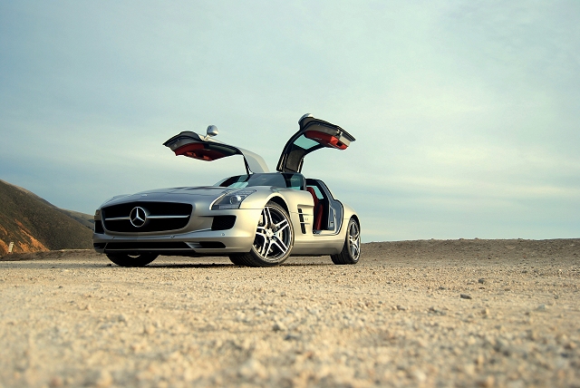 First Drive: Mercedes-Benz SLS AMG. Image by Kyle Fortune.