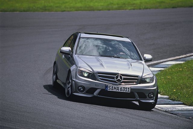 C 63 AMG Merc steals BMW's thunder. Image by Mercedes-Benz.