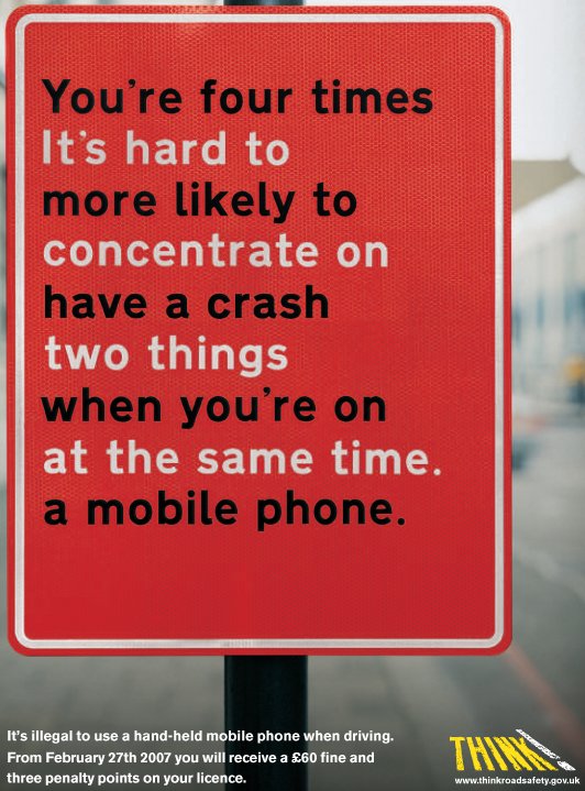Drivers on phone face 3 points on licence. Image by Think!.