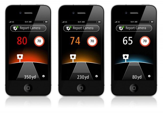 Speed camera app for iPhone. Image by TomTom.