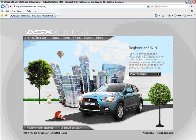 Mitsubishi ASX online challenge. Image by Mitsubishi.