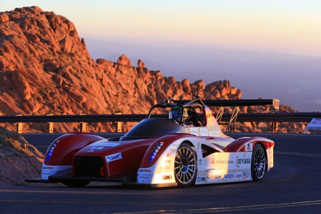 EV Mitsubishi back at Pikes Peak. Image by Mitsubishi.