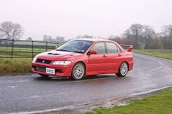 Mitsubishi Lancer Evo VII FQ-300. Photograph by Mark Sims. Click here for a larger image.