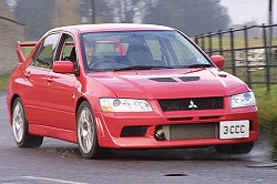 Mitsubishi Lancer Evo VII FQ-300. Photograph by Mark Sims. Click here for a larger image.