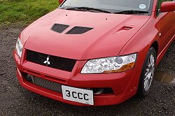 Mitsubishi Lancer Evo VII FQ-300. Photograph by Mark Sims. Click here for a larger image.