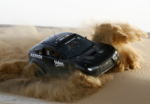 Mitsubishi prepares 2009 Dakar weapon. Image by Mitsubishi.