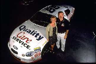 Dale Jarrett before the race with his Quality Care Ford Taurus