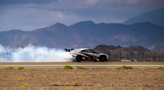 Nissan GT-R sets 190mph drifting record. Image by Nissan.