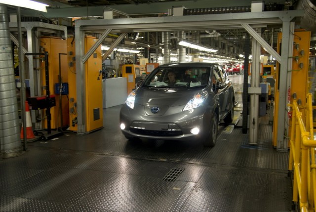 Nissan LEAF now made in UK. Image by Nissan.