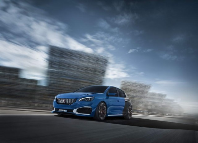 Peugeot 308 R Hybrid is go. Image by Peugeot.