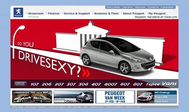 Peugeot encourages everyone to 'DriveSexy'. Image by Peugeot.