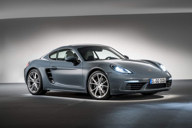 Porsche Cayman moves to four-pot power. Image by Porsche.