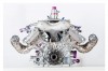 Porsche reveals 919's engine for first time. Image by Porsche.