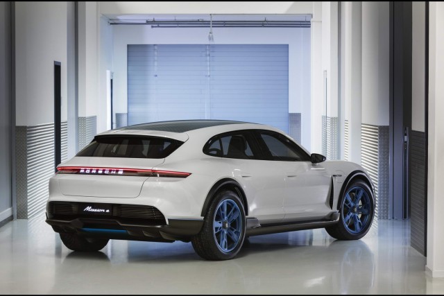 Porsche Mission E Cross Turismo charges into Geneva. Image by Porsche.