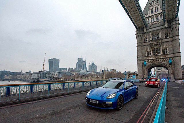 Porsche pulls off 'The British Job'. Image by Porsche.