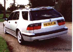 The Saab 9-5 Aero also is available in estate format