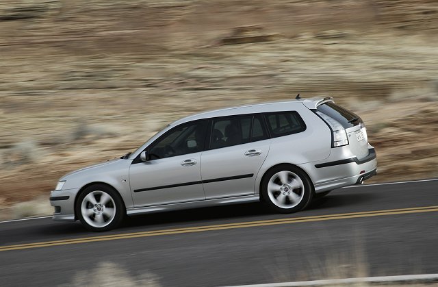 Saab 9-3 SportWagon makes more sense than saloon. Image by Saab.