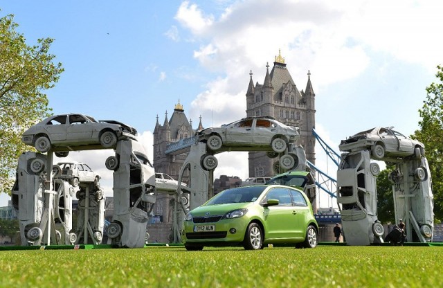 Skoda creates its own Stonehenge. Image by Skoda.