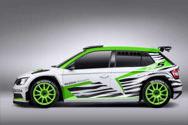 Skoda's rally entrant races in to Essen. Image by Skoda.