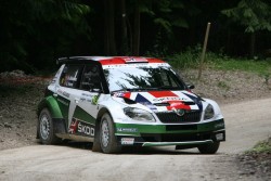 2012 Skoda Fabia S2000 rally car in action. Image by Syd Wall.