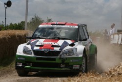 2012 Skoda Fabia S2000 rally car in action. Image by Syd Wall.