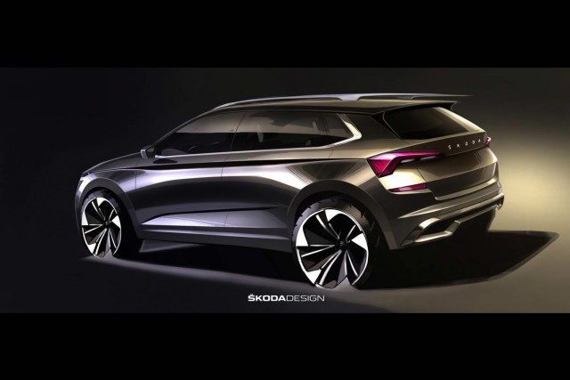 Skoda Kamiq design sketches preview launch. Image by Skoda.