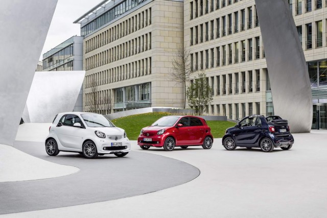 Smart line-up gets the Brabus treatment. Image by Smart.