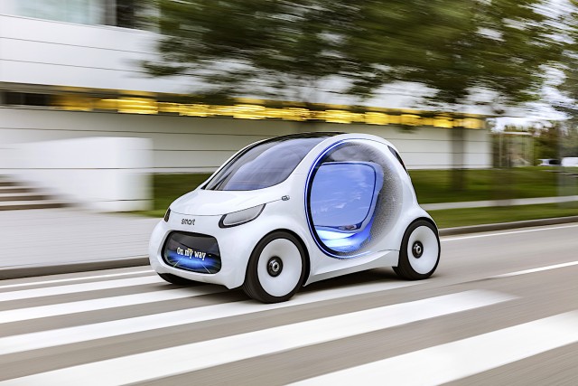 Smarts future has no steering wheel. Image by Smart.