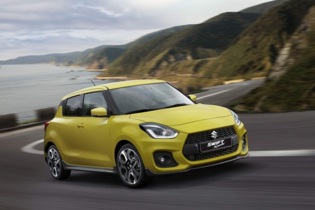 New Suzuki Swift Sport details announced. Image by Suzuki.