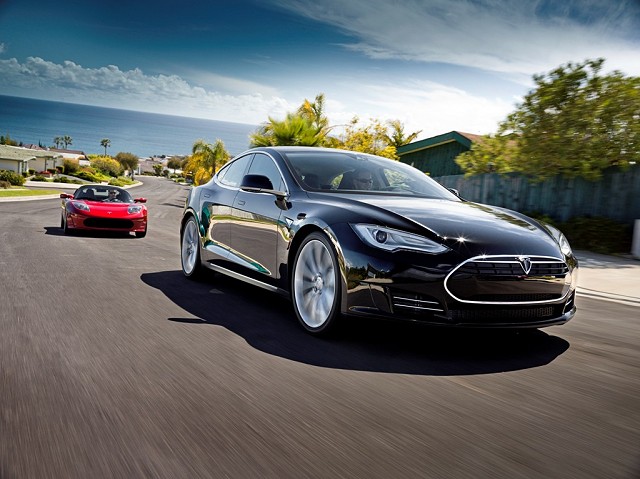 Tesla reveals S sports saloon. Image by Tesla.