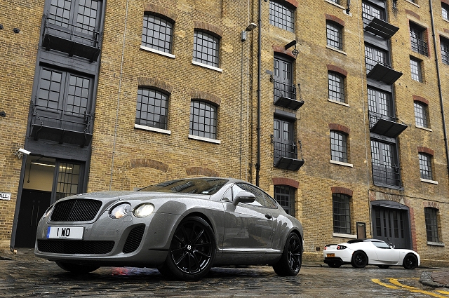 Bentley Continental Supersports vs. Tesla Roadster Sport. Image by Max Earey.