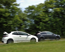 2010 Ford Focus RS500 vs. Honda Civic Type R Mugen 200. Image by Max Earey.
