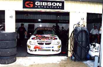 Gibson Motorsport Holden in the garage during qualifying