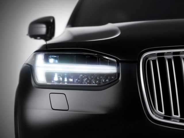 First look at Volvo XC90 nose. Image by Volvo.