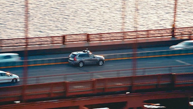 Self-driving Volvos hit the road. Image by Volvo.