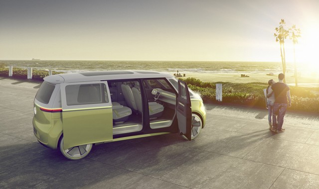 All-electric retro Microbus revealed in Detroit. Image by Volkswagen.