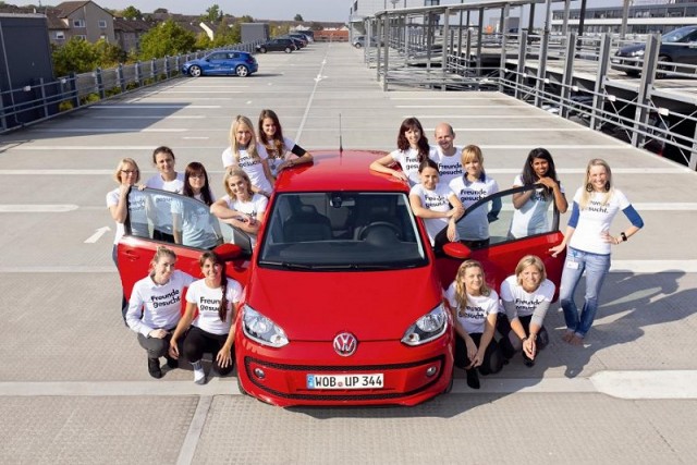 Sixteen people in a Volkswagen up! Image by VW.