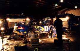 Subaru tried to fix Burns' gearbox but failed, handing 2nd place to Kankkunen